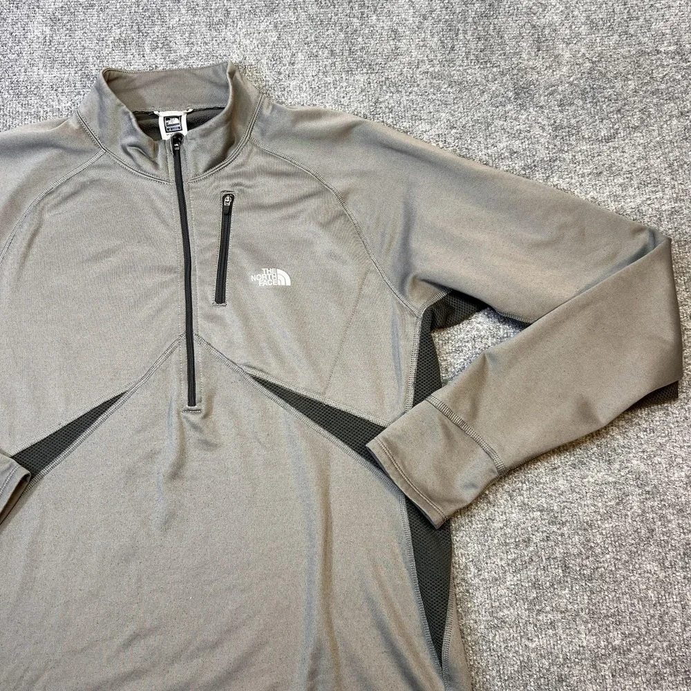 The North Face Flight Series Pullover Mens Large Gray 1/4 Zip Long Sleeve